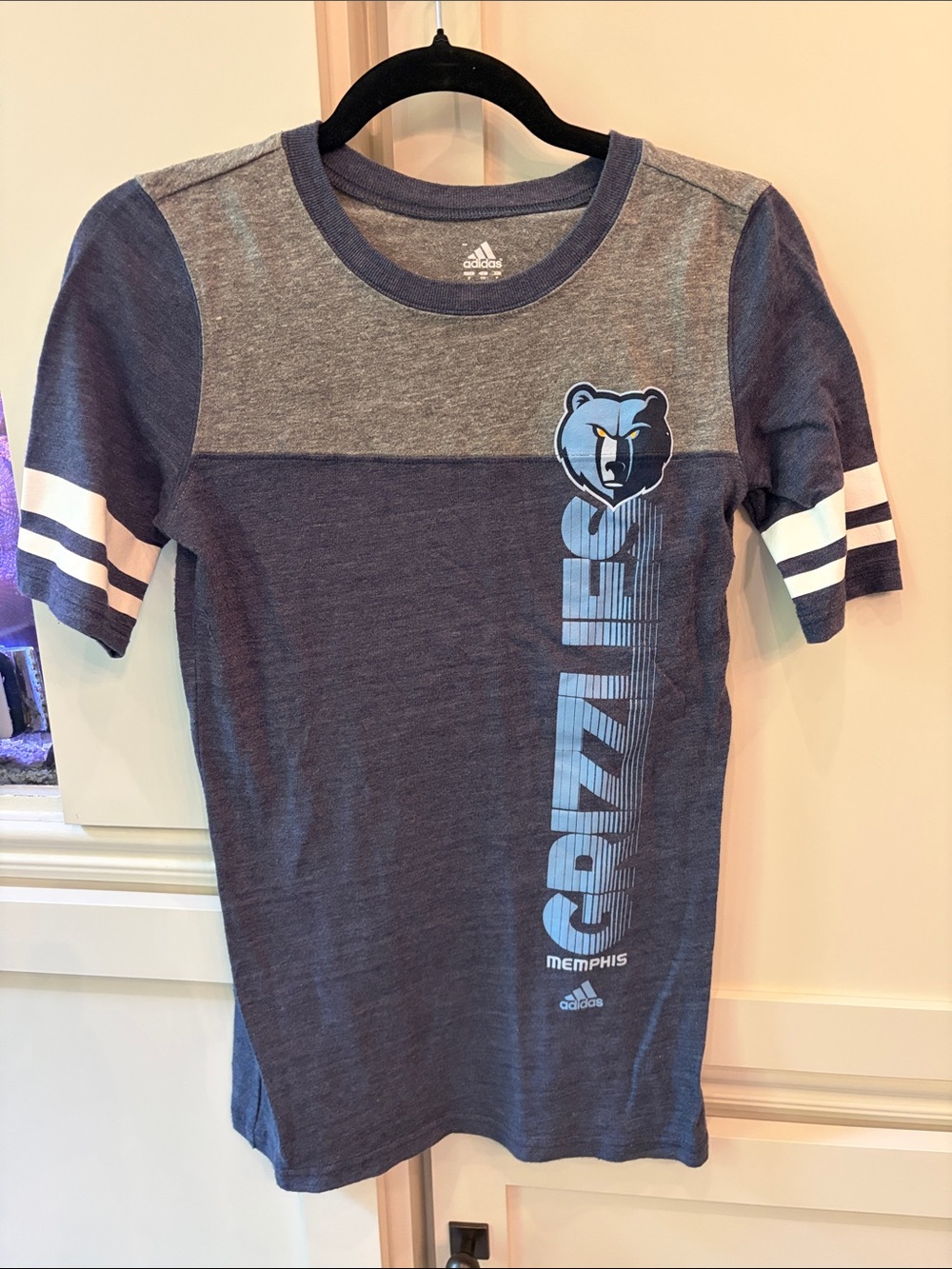 adidas Navy & Gray Memphis Grizzlies Short Sleeve Tee